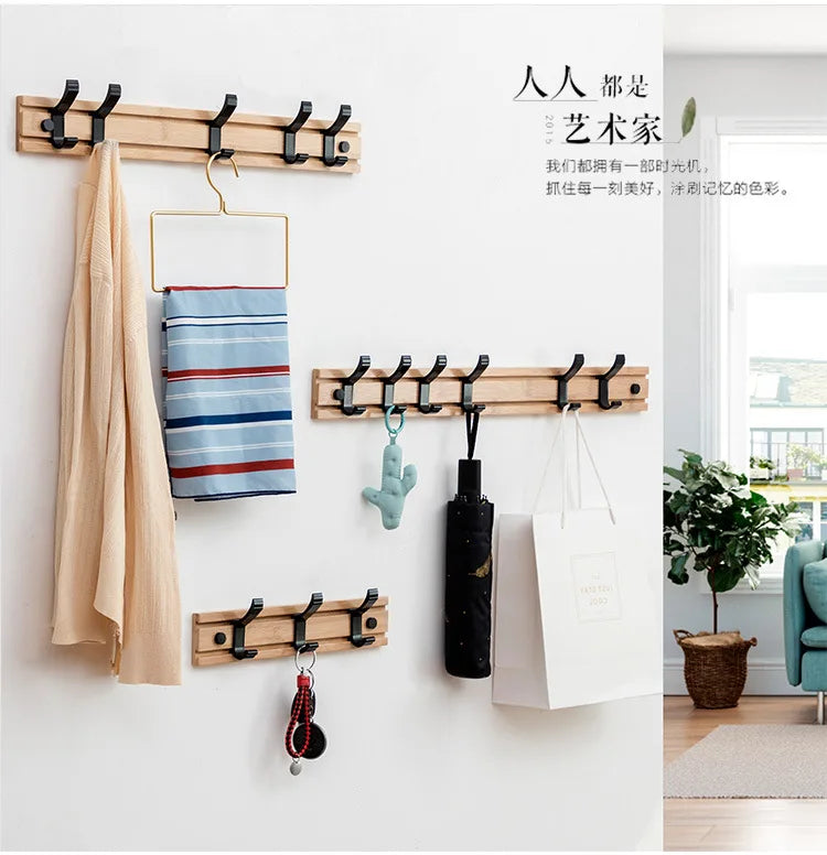 Cabideiro de Parede em Bambu Elegante - Casa589B