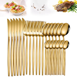 Conjunto de talheres de aço inoxidável com 24 peças - Casa589B