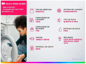Lava e Seca LG 12kg Smart  - Casa589B